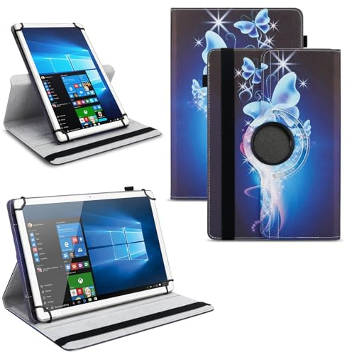NAUC Universal Tablet Schutzhülle für 10 10.1 10.3 10.4 10.5 11 Zoll aus Kunstleder Hülle Tasche Standfunktion 360° Drehbar Schutz Cover Case, Farben:Motiv 25