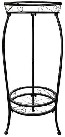 Bamworld Blumenständer Metall Pflanzenständer Blumenhocker Schwarz Hoch Zimmer Deko （30x30x70cm）