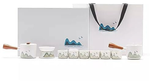 XaEjNzwDT Tetera marroqui teteras para te Juego de te Juego de té de cerámica Simple, Juego de Caja de Regalo de Taza de té de Tetera Japonesa(Color:B,Size:)