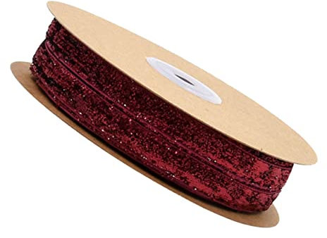 VILLCASE 20m 1cm Breite Beflockung Bänder Dekorative Verpackung Band en Tuch Band für Hochzeit