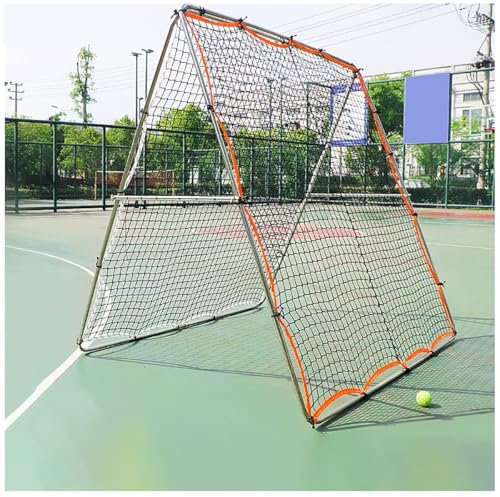 2,0 X 2,0 M Großer Rebounder-Rahmen for Tennisplätze Mit Netz, 8-Gang-verstellbares Tennis-Rebounder-Netz, Doppelte Tennis-Übungswand for Grundschläge