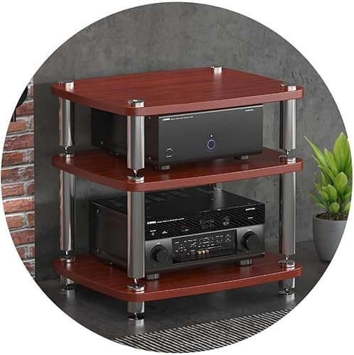 HiFi-Audioschrank, Plattenspieler-MDF-Ständer - 1/2/3/4-lagiger HiFi-Ständer, mit stoßdämpfenden Füßen, Leistungsverstärker-Ablage, für Geräteschrank