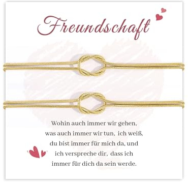 CheersLife 2 Stück Freundschaftsarmbänder Geschenk für Freund | Beste Freundin Geschenke Armband Damen Schlangenkette Geburtstag Geschenke für Frauen Weihnachten Abschluss