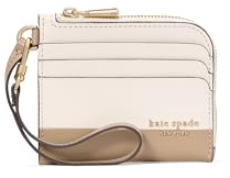 Kate Spade New York Women Devin Coin Card case with Wrist, Timeless Taupe Multi