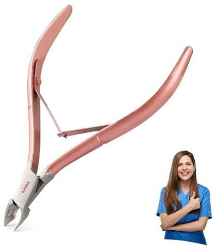 Coupe-ongles à cuticules, dissolvant de cuticules, coupe-ongles pour peaux mortes, pinces de pédicure durables, outils de manucure, acier inoxydable, ongles des mains, des orteils, or rose