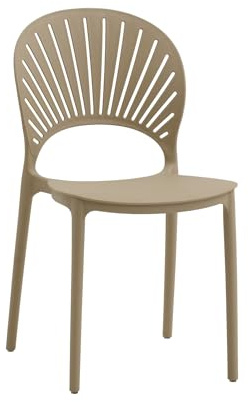 KONTE.DESIGN Set di 4 sedie GIBILTERRA in polipropilene beige, impilabili