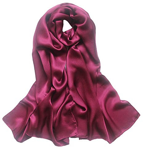 UK_Stone Halstuch Herren 100% Seide Schal Einfarbe Seidenschal Herrenschal (Weinrot)