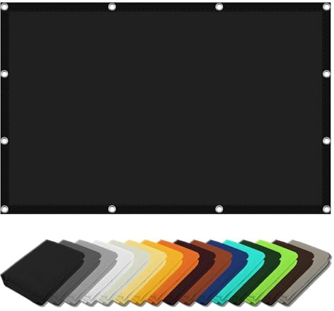 Vela Ombreggiante 3.2 x 3.5 m Protezione Raggi UV e Impermeabile Telone Oscurante Antivento Protezione Solare Antivento con Corda Libera per Patio Pergola Cortile-Sabbia, Nero