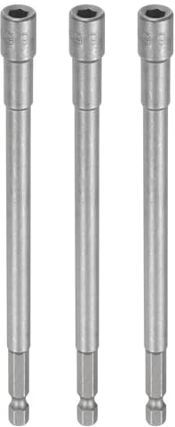 QUARKZMAN 3pcs Llave de Vaso Hexagonal, 5.5mm Magnético Impacto Casquillo para Tuercas 1/4 Vástago 150mm Largo Cr-V Métrica Destornillador Barrena Tornillos Ajustador para Taladro Eléctrico