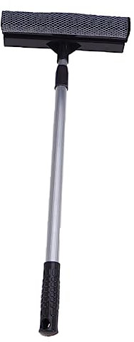 HONITANO Limpiacristales Telescópico Escobilla De Goma Extendida Aluminio y Plástico Gris Limpieza Ventanas Interiores y Exteriores Hogar Alcance Ajustable Versátil para Ventanas Altas