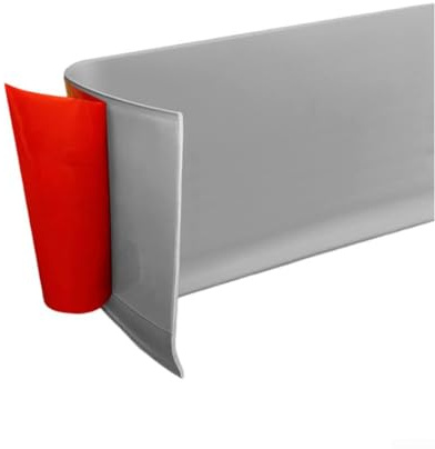 Battiscopa in plastica PVC lungo 3 metri con proprietà impermeabili e bordo tridimensionale rialzato per rivestimenti murali moderni (grigio)