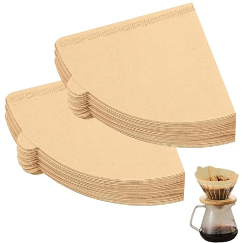 YUVKIN 100 unidades de filtros de papel para café, filtro de café en forma de V, filtros cónicos de papel para cafeteras y tazas de filtro, 2-4 tazas (tamaño 2)
