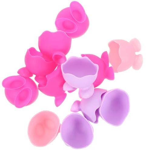 Toyvian 12 pièces Coquetiers Silicone avec Stables Support Œufs Durs Résistant et Accessoires Cuisson pour Cuisine et Décoration Easter Couleur Aléatoire Couleur Aléatoire