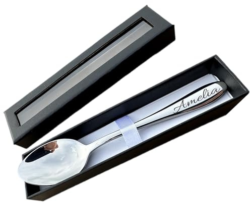 Personalised Engraved Teaspoon – Custom Stainless Steel Spoon with Name or Message – Unique Gift for Mum, Dad or Friend – Birthday, Wedding, Anniversary Keepsake, Dishwasher Safe
