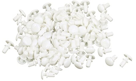 sourcing map Panel 6.4mm Head Dia Nylon Push Clips Fasteners Rivets White 100Pcs