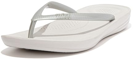 Fitflop Women's iqushion Ergonomic flip-Flops, Silver, 6 UK