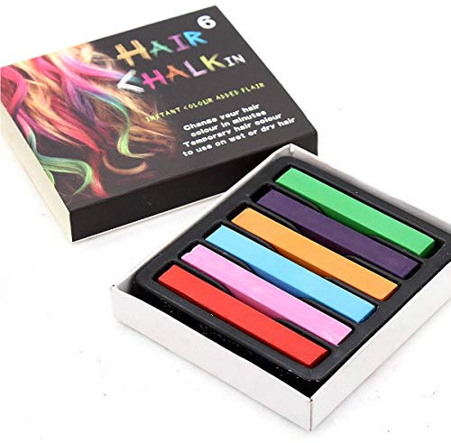 temporaire Cheveux Craie Couleur pastel pour cheveux – non toxique en 6 PC par Trimming Shop, multicolore, UN