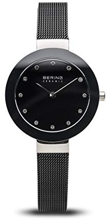 Bering Damen Quarz Uhr | Armbanduhr 29 mm Edelstahlgehäuse und Zifferblatt | Milanaisearmband | Saphierglas | 5 ATM | 11429