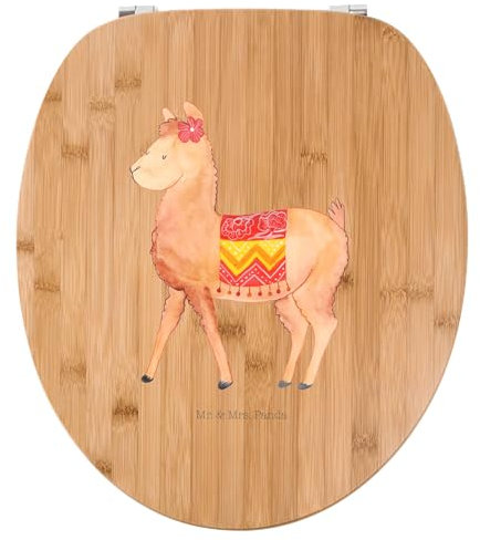 Mr. & Mrs. Panda Motiv WC Sitz Alpaka Stolz - Geschenk, Klobrille, Toilette, Klodeckel, Lama, Toilettendeckel, WC-Sitz