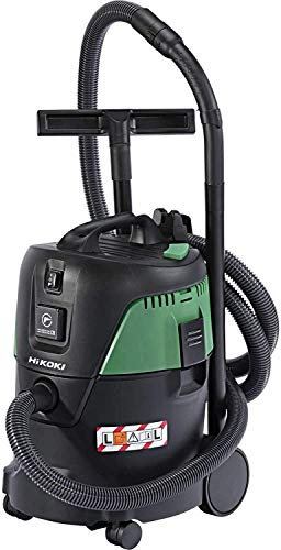 HiKOKI Aspirateur eau et poussière - 1000 W, 21 L, classe L, avec tuyau de 3,5 m - Câble de 7,5 m, pour chantiers et ateliers - Avec accessoires