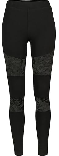 URBAN CLASSICS Leggings Donna in Pizzo, Leggins Sportivi con Retina in Pizzo, Ideale per Fitness e Yoga, Disponibile in 3 Colori e Taglie da XS - 5XL