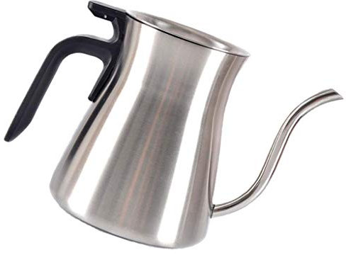 Backbayia Kaffeebehälter Teekanne mit Schwanenhals Wasserkocher Tee Espresso Kaffeetasse Abtropfgestell Silber
