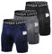 Lixada Herren 3er-Pack Performance Shorts Active Workout Unterwäsche Baselayer Tights Kurze Leggings, Schwarz, Grau, Dunkelblau (mit Taschen), XL
