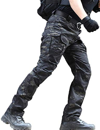 zuoxiangru Wasserfeste Herren Hose Relaxed Fit Tactical Combat Army Cargo Arbeitshose mit Mehrfachtasche