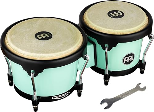 Meinl Percussion Bongos Journey Series - 2 Tamburi a Mano da 6.5 e 7.5 Pollici - Chiave Accordatura Inclusa - Plastica ABS, Light Blue (HB50SF)