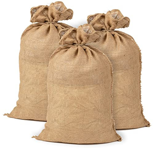 La Cordeline - Lote de 3 bolsas de patatas (tela de yute, 51 x 81 cm, 215 g/m2, 25 kg, ACJN28PA-L3, natural