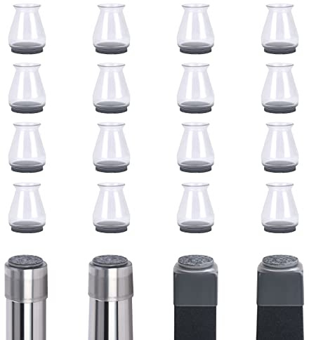 OSDUE Silicone Chair Leg Caps，16pcs Silicone Chair Leg Protectors with Felt Pads，Stool Leg Protection Caps for Protecting Floors from Scratches（1.5cm-2.5cm）