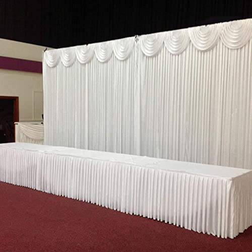 MYOYAY 10ft x 10ft White Backdrop Curtain for Parties Wedding Wrinkle Free Polyester Photo Backdrop Drapes White Photo Curtains Backdrop Drapes Fabric Decoration for Baby Shower Photography Background