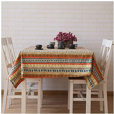Tischdecke Große Tafel Tisch Deckchen Deko Muster Im Ethnischen Stil Tischdecke Klein Modern Table Cloth Velvet Gelb Tischschutz Dekoration 140X220Cm