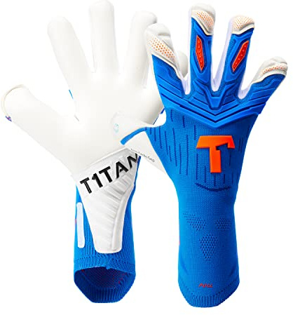 T1TAN Alien Gravity Blue 2.0 Torwarthandschuhe für Erwachsene, Fußballhandschuhe Herren Mixed Cut und 4mm Profi Grip - Gr. 11
