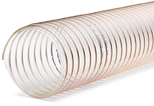 Handulus Spiralschlauch Smartflex - Polyether-Polyurethan, Absaugschlauch, 10 Meter, Transparent, 75 mm Innendurchmesser, 4 mm Wandstärke