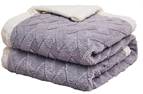 Hayisugal Flauschige Sherpa Kuscheldecke - hochwertige Schafdecke, super weiche Fleecedecke als Sofadecke, Tagesdecke oder Wohndecke Couchdecke Sofa überwurfdecke, Hellgrau, 200 x 230cm