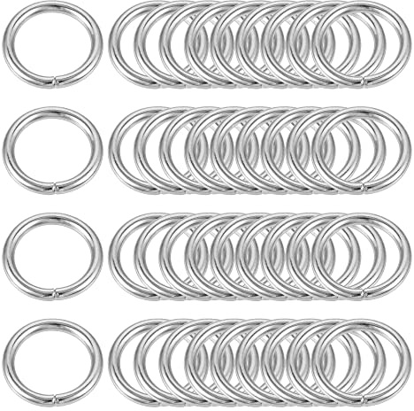 sourcing map 40 Stück Metall O Ringe 10mm(0.39) Innendurchm. 1.6mm Dicke Mehrzweck Ungeschweißte O Ring Schnalle für Handwerk Gürtel Geldbörse Handtasche Herstellung Hardware Silber Ton