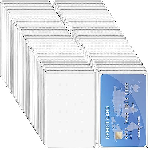 Vicloon Protectora Tarjeta de Crédito, 50Pcs Protector de Tarjeta PVC, Tarjetero Transparente Mate, Fundas para Tarjetas de Crédito, Tarjeta Bancaria, Tarjeta de Identificación
