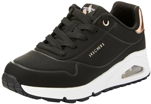 Skechers Uno Gen1 Shimmer Away, Scarpe da Ginnastica, Black Synthetic/Trim, 34 EU