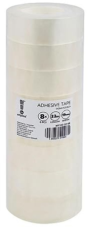 memobe Amex Klebeband Transparente Allzweckband Schule Büro Arbeit Klebefilm beständig haltbar klarer Tesafilm mit Akrylkleber Mehrzweck Klebe Rollen 19mmx33m 8 Stk.