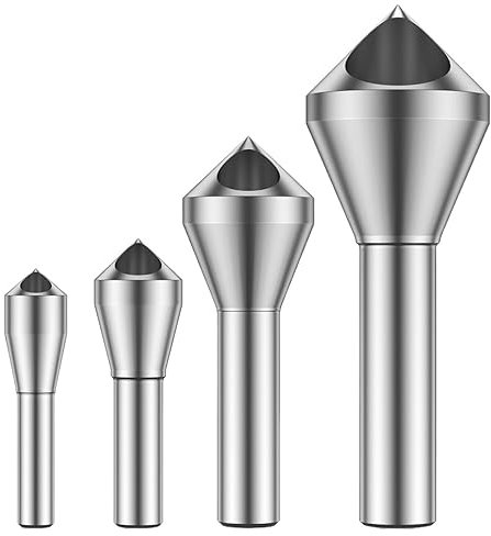 4Pcs Fase Entgraten Bohrer 90 Grad High Speed ​​Stahl Senker Bohrer Bits Mit Loch 2-20mm entgraten Bit for Metall Holz