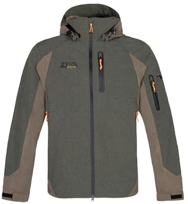 ZOTTA forest Giacca da caccia impermeabile da uomo, Verde, invernale, antistrappo, antispino, Fodera interna in rete traspirante, pesca, ampio carniere a doppia entrata, M