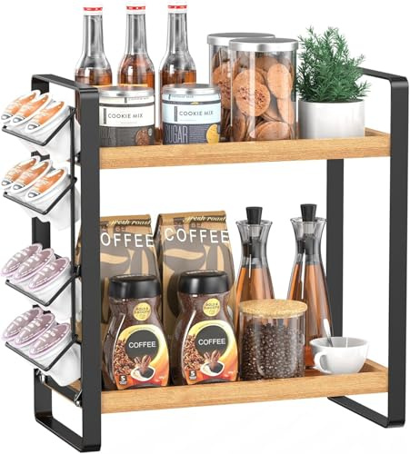 LEMIKKLE Kaffeebar-Zubehör und Kaffeetassenhalter, Küchenorganizer und -aufbewahrung, Gewürzregal-Organizer für Arbeitsplatte, Küche (Kaffeestations)