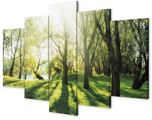 B&D XXL - Leinwandbild mit Gel-Textur Kunst, 200x100 cm, 5-teilig, modern | Hochwertige Leinwand, sofort aufhängbar, ideal fürs Wohn- oder Schlafzimmer, wasserfest und lichtecht, langlebig, stilvoll