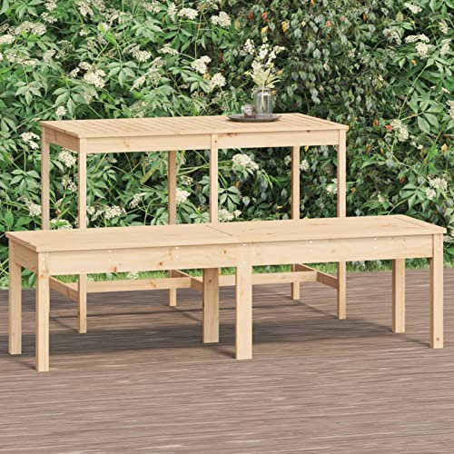 Gecheer Gartenbank Holzbank Sitzbank Gartenbankpark für 2-3 Sitzer,Balkonbank Parkbank Flurbank Terrassenbank für Terrasse,Balkon,Garten 2-Sitzer 159,5x44x45 cm Massivholz Kiefer