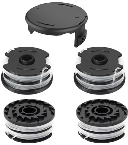 JAMSSOW Ersatzspule Rasentrimmer Spule Kompatibel Mit Parkside TLP-01,Trimmer Fadenspule fürParkside PRTA 20-Li C3, A1, B1, B2, PRT 550 A1, A2, A3, A5, B6, PRT 300 A1,Kappe TLP-01-1(4 Spule+1 Kappe)