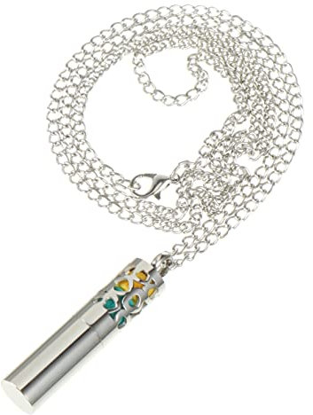 Yardenfun 1set Stainless Steel Pendant Necklace Aromatherapy Choker Hollow Design for Easy Diffusion Elegant Perfume Bottle Pendant Includes Inserts for Fragrance for Women