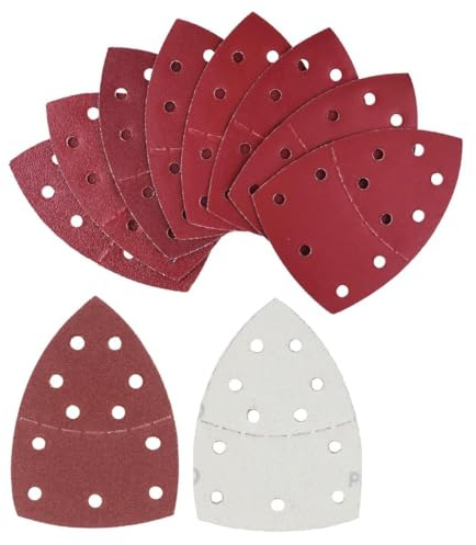 MiJunHD Mouse Sander Pad, 10 Piece 40 Grit 105mm x 152mm Mouse Sanding Pad 11 Holes Detail Sander Pad Hook and Loop Aluminium Oxide Sanding Sheet Sandpaper