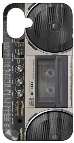 Boombox Throwback Retro Music Stereo Ghettoblaster, Grau Hülle für iPhone 16 Plus