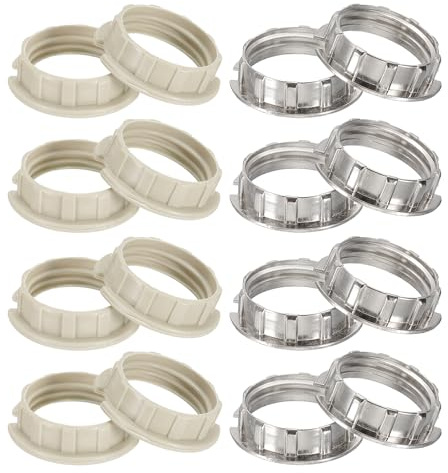 PATIKIL G9 Lampenfassungsringe, 16 Stück Schirmhalter Adapter Legierungsring Konverter Lampenhalter für Leuchten Schirmhalterung, Silberton/Weiß